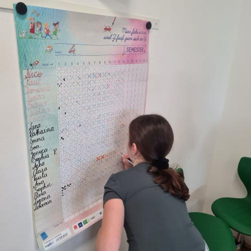 Zu Fuß in die Schule